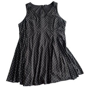 Torrid Black Polka Dot Sleeveless Fit & Flare Mini Dress Stretchy Plus Size 22